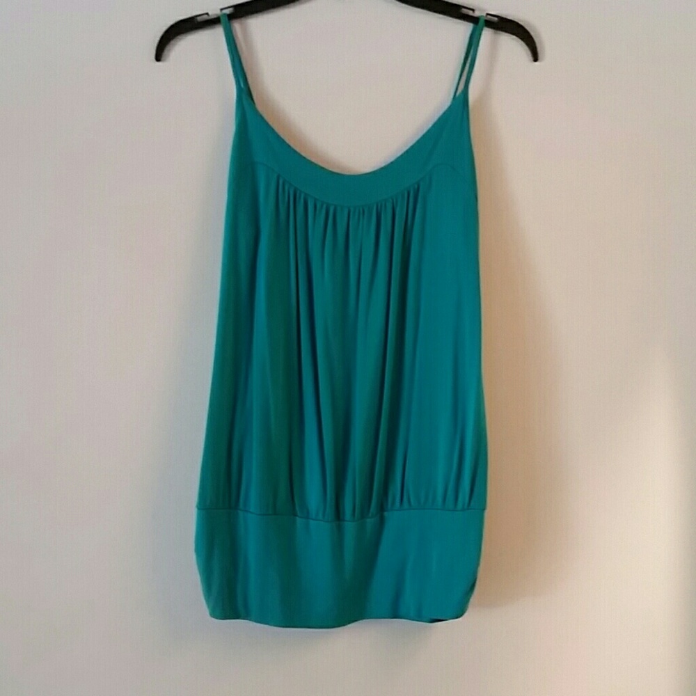 Teal tank with wide waist band